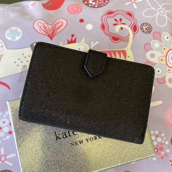 Kate Spade Shimmy Boxed Medium Compartment Wallet Black - Picture 16 of 16